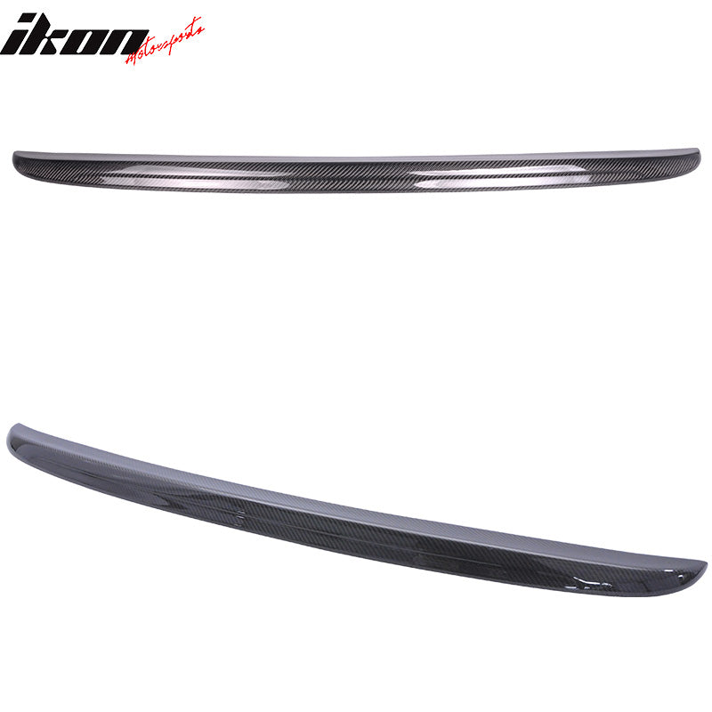 IKON MOTORSPORTS, Trunk Spoiler Compatible With 2004-2010 BMW 5 Series E60 4Dr Sedan , Matte Carbon Fiber M5 Style Rear Spoiler Wing, 2005 2006 2007 2008 2009