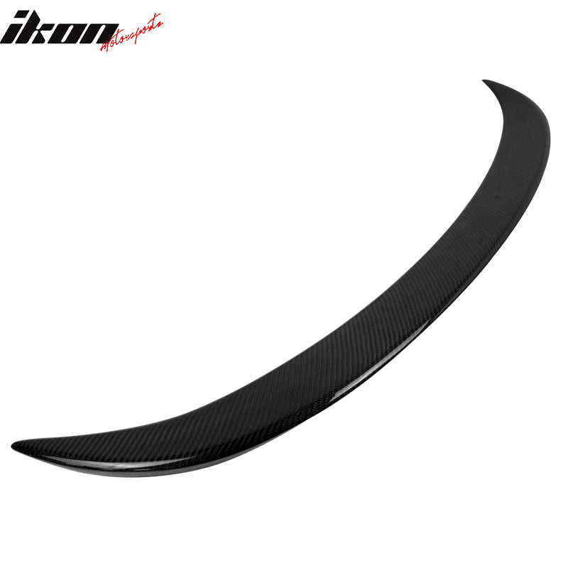 IKON MOTORSPORTS, Trunk Spoiler Compatible With 2004-2008 BMW E63 6-Series Coupe , Matte Carbon Fiber V Style Rear Spoiler Wing, 2005 2006 2007