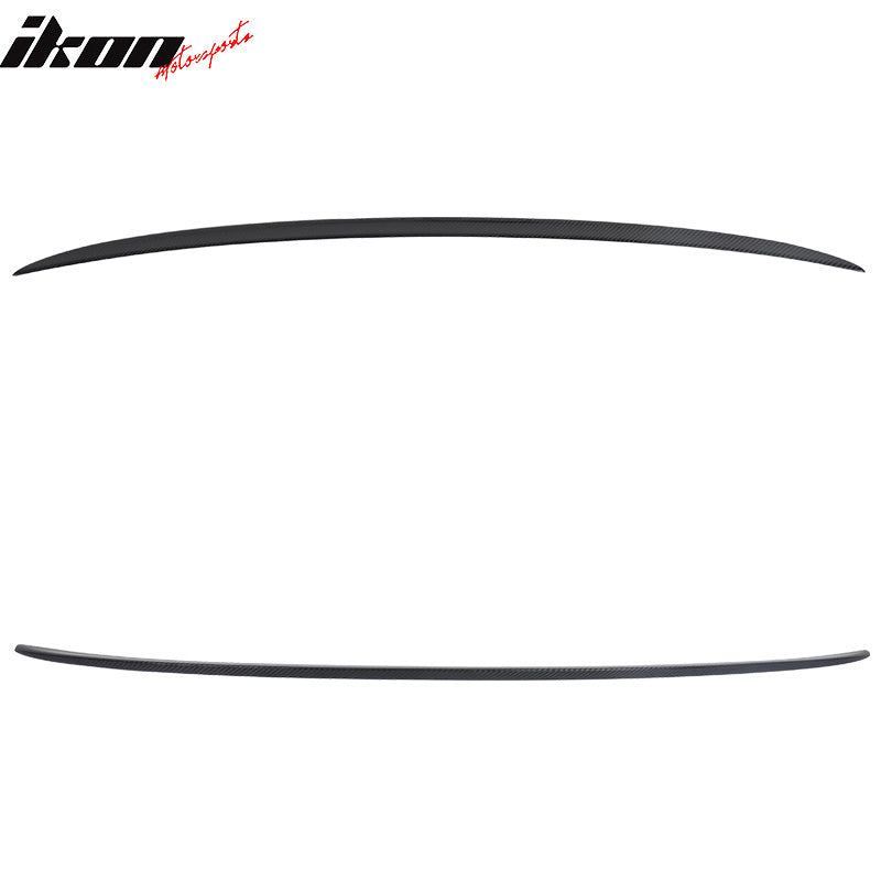 IKON MOTORSPORTS, Trunk Spoiler Compatible With 2002-2008 BMW E65 7 Series , Matte Carbon Fiber M-Tech Style Rear Spoiler Wing, 2003 2004 2005 2006 2007