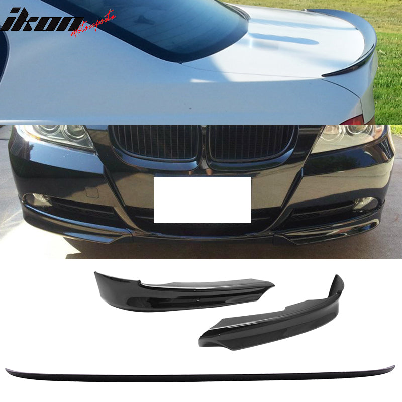 2006-2008 BMW E90 M3 Style #668 Trunk Spoiler + OE Front Splitter ABS