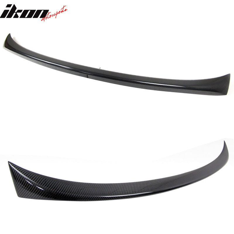 IKON MOTORSPORTS, Trunk Spoiler Compatible With 2005-2011 BMW 3-Series E90 4Dr Sedan , Matte Carbon Fiber Factory Style Rear Spoiler Wing, 2006 2007 2008 2009 2010