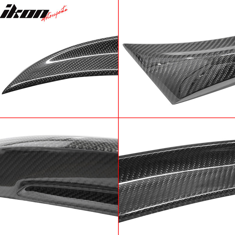 IKON MOTORSPORTS, Trunk Spoiler Compatible With 2007-2013 BMW E92 3 Series M3, Matte Carbon Fiber M3 Style Rear Spoiler Wing, 2008 2009 2010 2011 2012