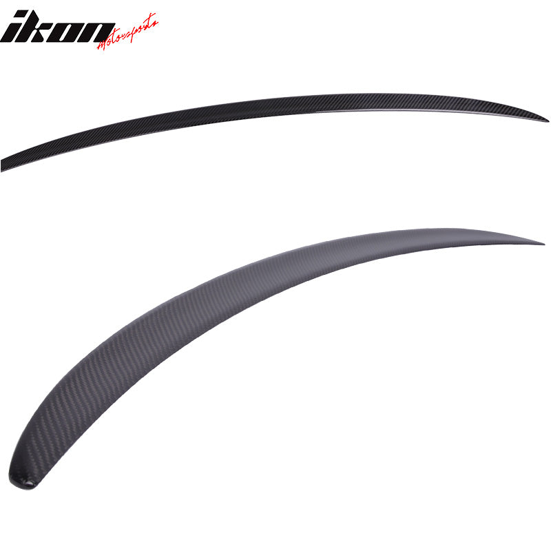 IKON MOTORSPORTS, Trunk Spoiler Compatible With 2007-2013 BMW E92 3 Series M3, Matte Carbon Fiber M3 Style Rear Spoiler Wing, 2008 2009 2010 2011 2012