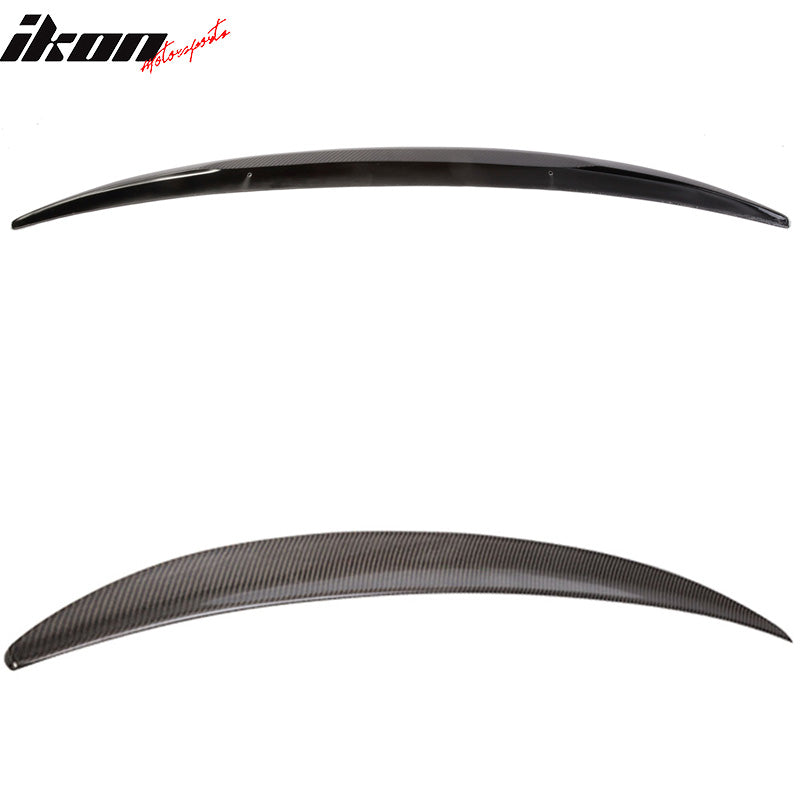 IKON MOTORSPORTS, Trunk Spoiler Compatible With 2007-2013 BMW E92 3 Series M3 , Matte Carbon Fiber P Style Rear Spoiler Wing, 2008 2009 2010 2011 2012