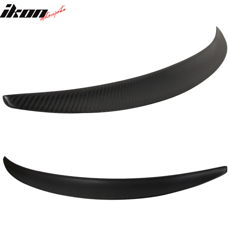 IKON MOTORSPORTS, Trunk Spoiler Compatible With 2007-2013 BMW E92 3 Series M3 E92 , Matte Carbon Fiber P Style Rear Spoiler Wing, 2008 2009 2010 2011 2012