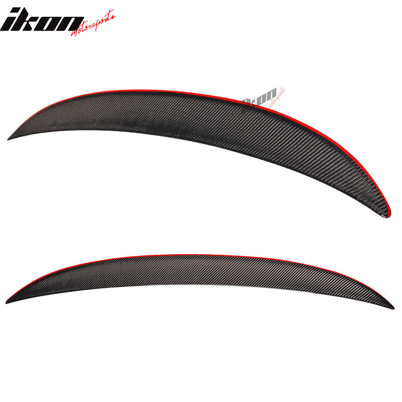 IKON MOTORSPORTS, Trunk Spoiler Compatible With 2007-2013 BMW E92 3 Series M3 E92 , Matte Carbon Fiber P Style Rear Spoiler Wing, 2008 2009 2010 2011 2012