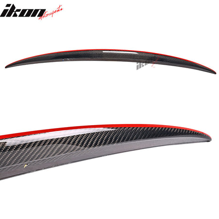 IKON MOTORSPORTS, Trunk Spoiler Compatible With 2007-2013 BMW 3-Series E93 Convertible, Matte Carbon Fiber P Style Rear Spoiler Wing, 2008 2009 2010 2011 2012