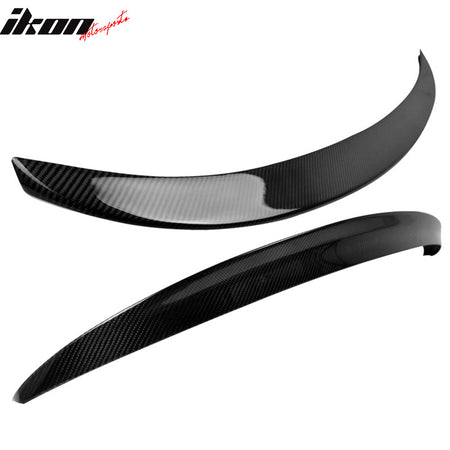 IKON MOTORSPORTS, Trunk Spoiler Compatible With 2009-2015 BMW F01 7-Series , Matte Carbon Fiber AC Style Rear Spoiler Wing, 2010 2011 2012 2013 2014