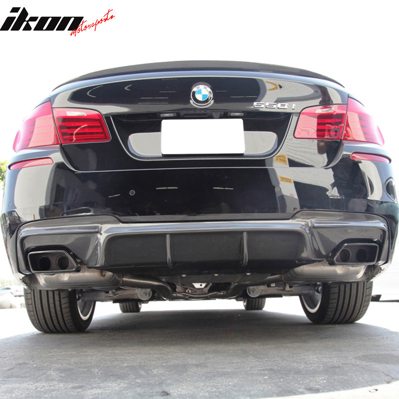 IKON MOTORSPORTS, Trunk Spoiler Compatible With 2011-2016 BMW 5-Series F10 Sedan , Matte Carbon Fiber M5 Style Rear Spoiler Wing, 2012 2013 2014 2015