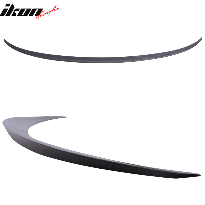 IKON MOTORSPORTS, Trunk Spoiler Compatible With 2011-2016 BMW 5-Series F10 Sedan , Matte Carbon Fiber M5 Style Rear Spoiler Wing, 2012 2013 2014 2015