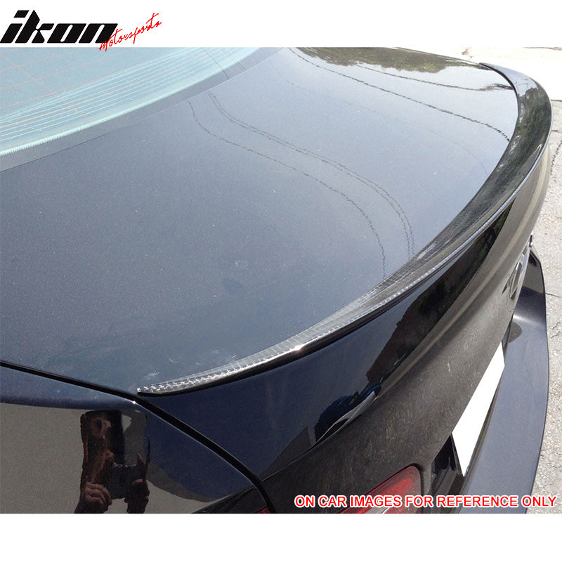 IKON MOTORSPORTS, Trunk Spoiler Compatible With 2011-2016 BMW 5-Series F10 Sedan , Matte Carbon Fiber P Style Rear Spoiler Wing, 2012 2013 2014 2015