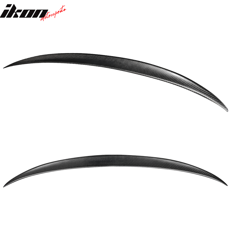 IKON MOTORSPORTS, Trunk Spoiler Compatible With 2011-2016 BMW 5-Series F10 Sedan , Matte Carbon Fiber P Style Rear Spoiler Wing, 2012 2013 2014 2015