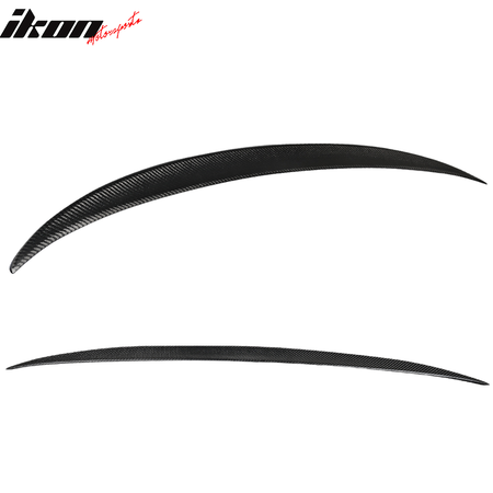 IKON MOTORSPORTS, Trunk Spoiler Compatible With 2011-2016 BMW 5-Series F10 Sedan , Matte Carbon Fiber P Style Rear Spoiler Wing, 2012 2013 2014 2015