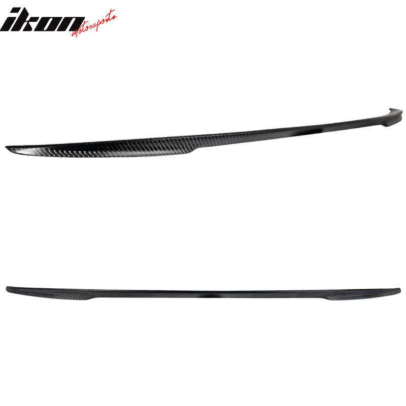 IKON MOTORSPORTS, Trunk Spoiler Compatible With 2011-2016 BMW 5-Series F10 Sedan , Matte Carbon Fiber P Style Rear Spoiler Wing, 2012 2013 2014 2015