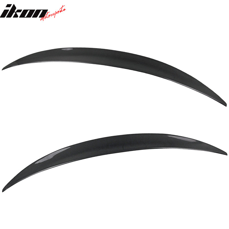 IKON MOTORSPORTS, Trunk Spoiler Compatible With 2009-2016 Hyundai Genesis Coupe, Matte Carbon Fiber P Style Rear Spoiler Wing, 2010 2011 2012 2013 2014 2015