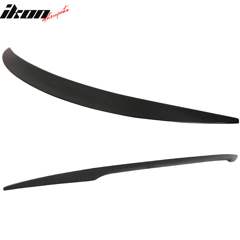 IKON MOTORSPORTS, Trunk Spoiler Compatible With 2009-2016 Hyundai Genesis Coupe, Matte Carbon Fiber P Style Rear Spoiler Wing, 2010 2011 2012 2013 2014 2015