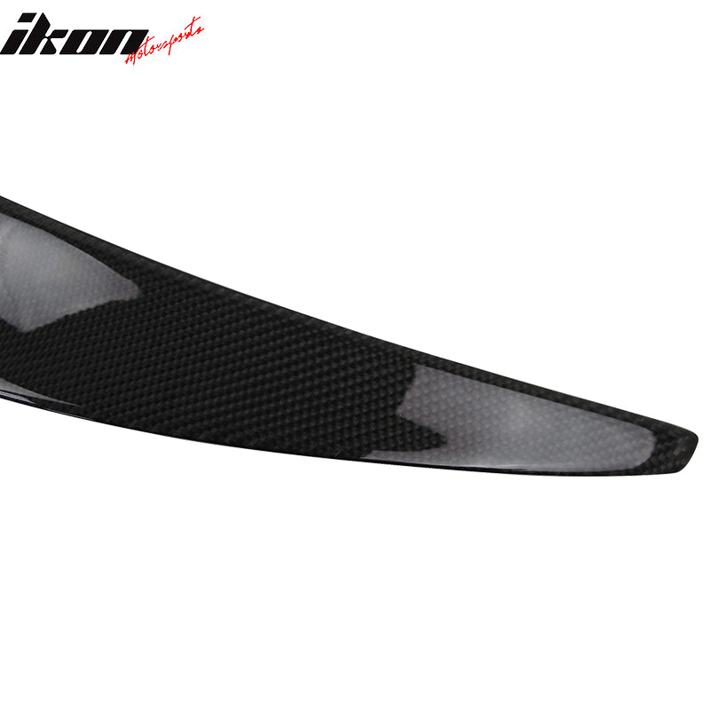 IKON MOTORSPORTS, Trunk Spoiler Compatible With 2009-2016 Hyundai Genesis Coupe, Matte Carbon Fiber P Style Rear Spoiler Wing, 2010 2011 2012 2013 2014 2015