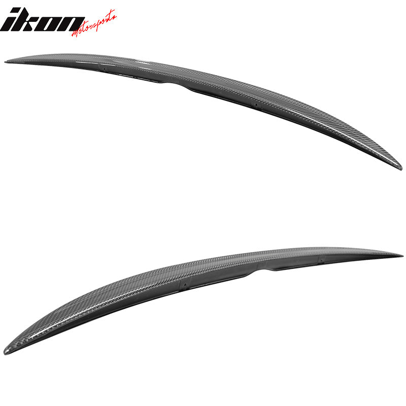 IKON MOTORSPORTS, Trunk Spoiler Compatible With 2006-2013 Lexus IS250 IS350 IS-F 4Door Sedan Saloon , Matte Carbon Fiber Factory Style Rear Spoiler Wing, 2007 2008 2009 2010 2011 2012