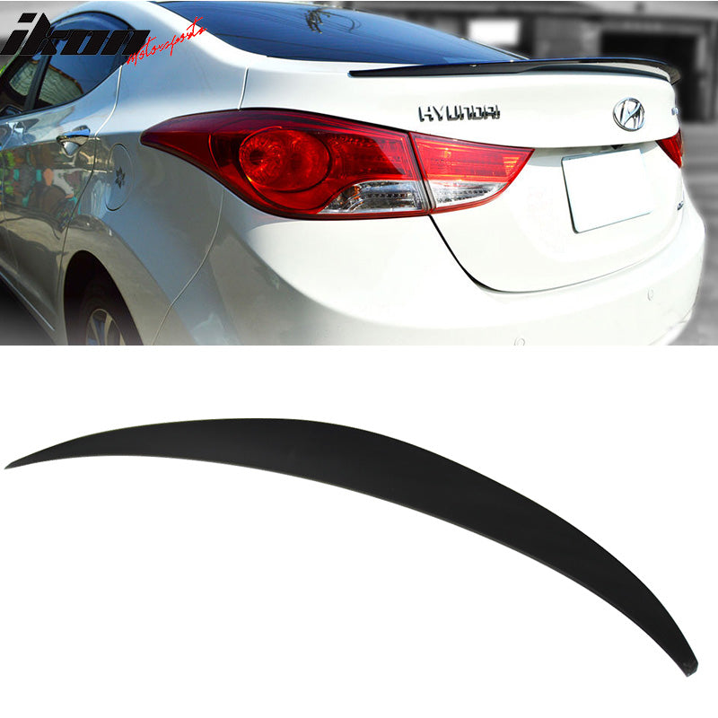 Fits 10-15 Hyundai Elantra OE Style Trunk + Roof Spoiler Unpainted Black ABS