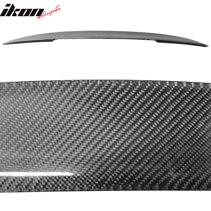 IKON MOTORSPORTS, Trunk Spoiler Compatible With 2011-2014 Volkswagen Jetta MK6 , Matte Carbon Fiber P Style Rear Spoiler Wing, 2012 2013