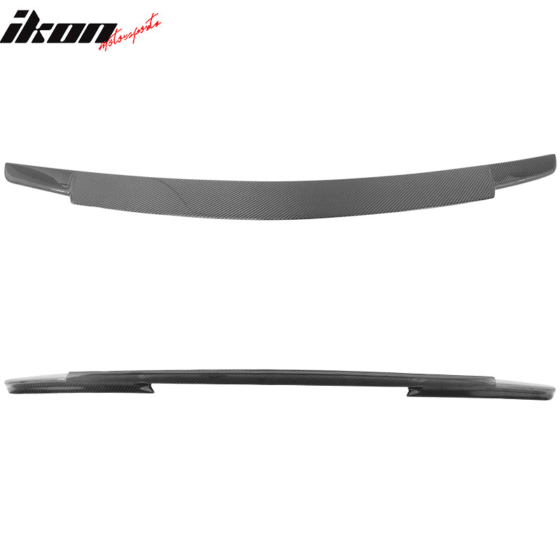 IKON MOTORSPORTS, Trunk Spoiler Compatible With 2011-2016 Mercedes-Benz SLK Class R172 , Matte Carbon Fiber V Style Rear Spoiler Wing, 2012 2013 2014 2015