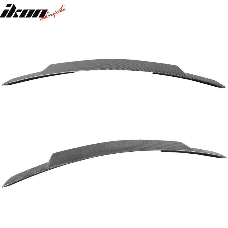 IKON MOTORSPORTS, Trunk Spoiler Compatible With 2011-2016 Mercedes-Benz SLK Class R172 , Matte Carbon Fiber V Style Rear Spoiler Wing, 2012 2013 2014 2015