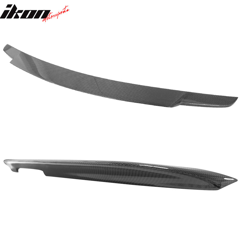 IKON MOTORSPORTS, Trunk Spoiler Compatible With 2011-2016 Mercedes-Benz SLK Class R172 , Matte Carbon Fiber V Style Rear Spoiler Wing, 2012 2013 2014 2015