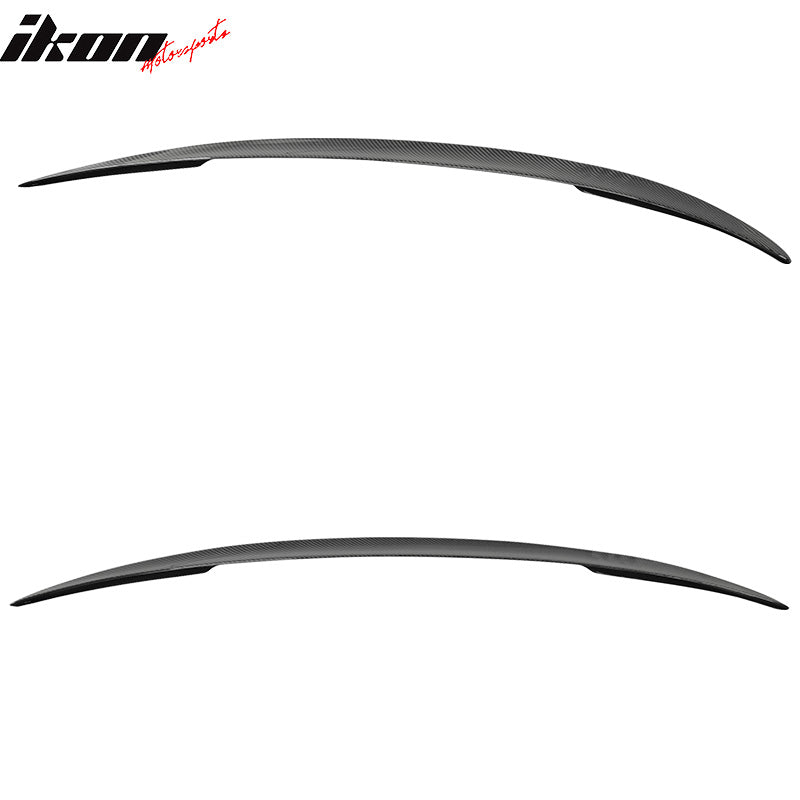 IKON MOTORSPORTS, Trunk Spoiler Compatible With 2013-2018 Mercedes-Benz W117 CLA Class Sedan , Matte Carbon Fiber ADH Style Rear Spoiler Wing, 2014 2015 2016 2017