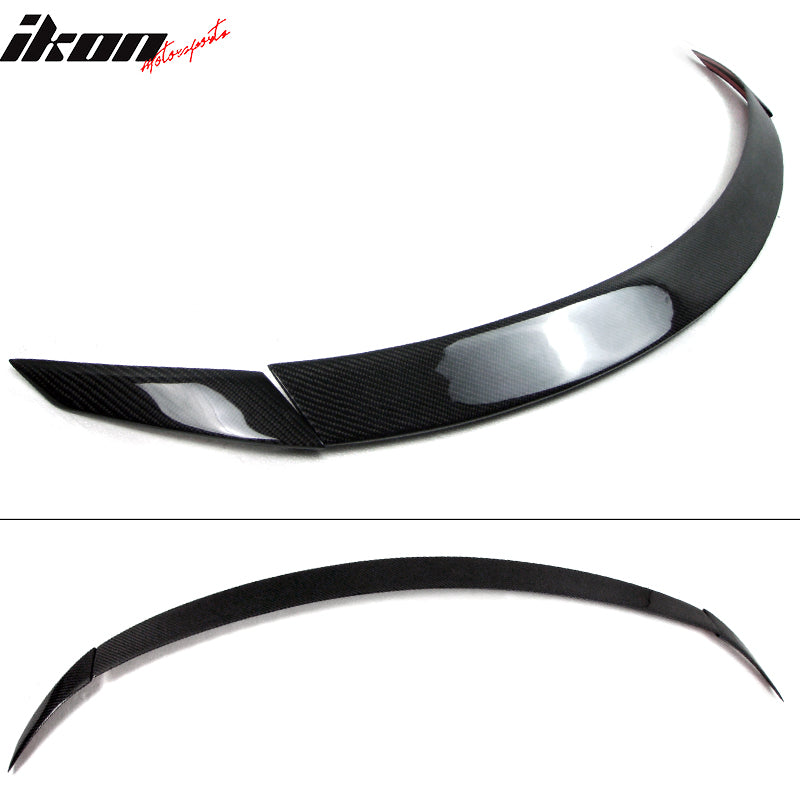 IKON MOTORSPORTS, Trunk Spoiler Compatible With 2008-2014 Mercedes Benz W204 C Class Sedan , Matte Carbon Fiber B Style Rear Spoiler Wing, 2009 2010 2011 2012 2013