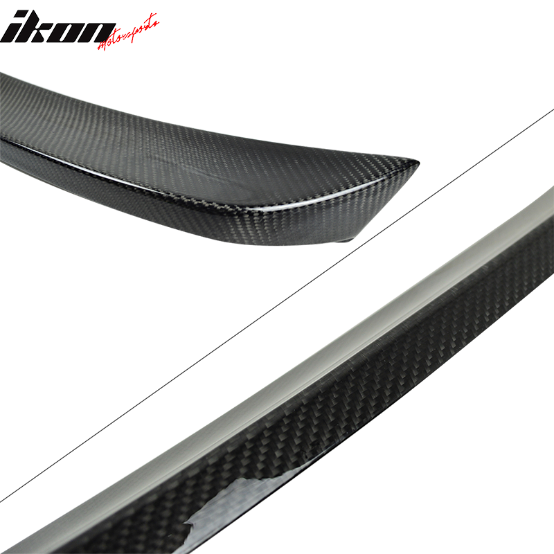 IKON MOTORSPORTS, Trunk Spoiler Compatible With 2008-2014 Mercedes Benz W204 C Class Sedan , Matte Carbon Fiber IKON 2 Style Rear Spoiler Wing, 2009 2010 2011 2012 2013