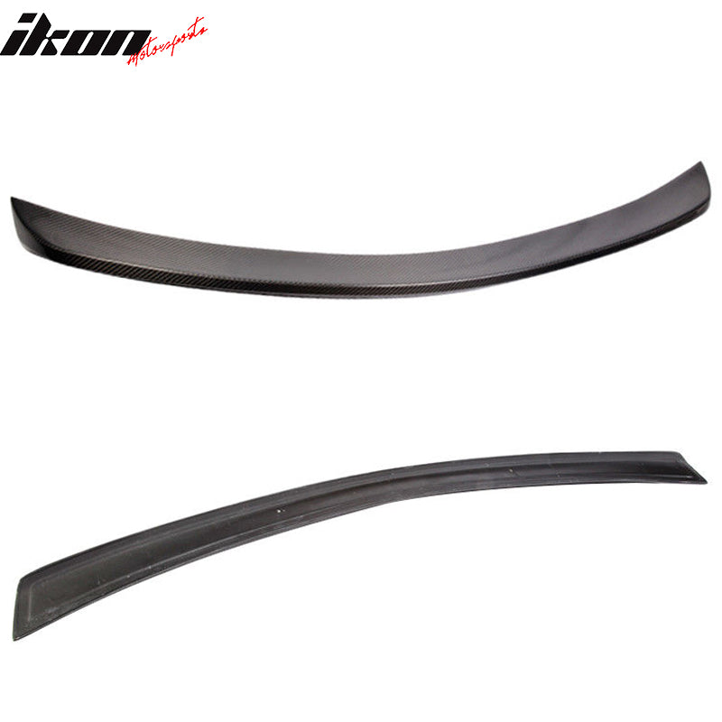 IKON MOTORSPORTS, Trunk Spoiler Compatible With 2008-2014 Mercedes Benz W204 C Class Sedan, Matte Carbon Fiber V Style Rear Spoiler Wing, 2009 2010 2011 2012 2013