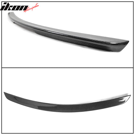 IKON MOTORSPORTS, Trunk Spoiler Compatible With 2003-2009 Mercedes Benz CLK-Class W209 Coupe , Matte Carbon Fiber AMG Style Rear Spoiler Wing, 2004 2005 2006 2007