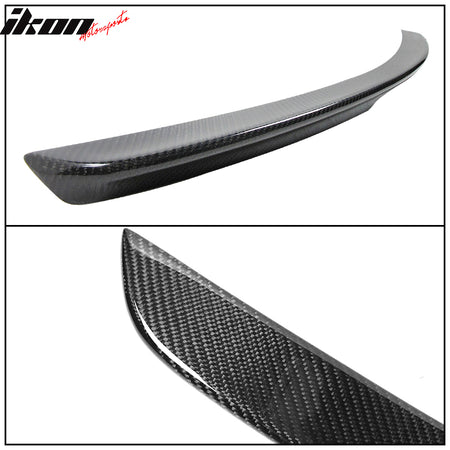 IKON MOTORSPORTS, Trunk Spoiler Compatible With 2003-2009 Mercedes Benz CLK-Class W209 Coupe , Matte Carbon Fiber AMG Style Rear Spoiler Wing, 2004 2005 2006 2007