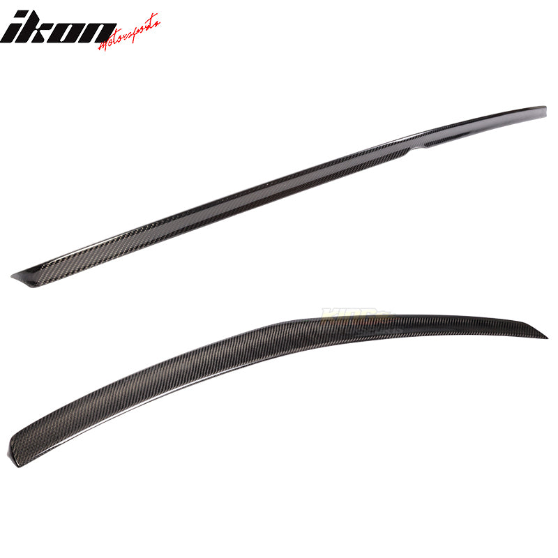 IKON MOTORSPORTS, Trunk Spoiler Compatible With 2010-2016 Mercedes Benz E-Class W212 Sedan , Matte Carbon Fiber A Style Rear Spoiler Wing, 2011 2012 2013 2014 2015