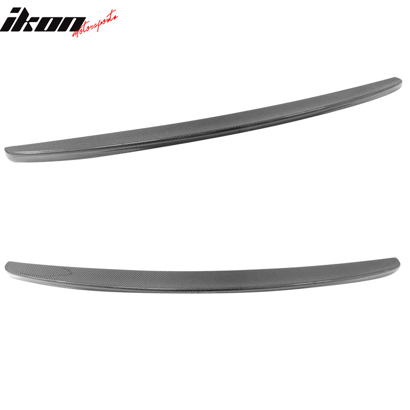 IKON MOTORSPORTS, Trunk Spoiler Compatible With 2011-2014 Hyundai YF Sonata Sedan Saloon , Matte Carbon Fiber Factory Style Rear Spoiler Wing, 2012 2013