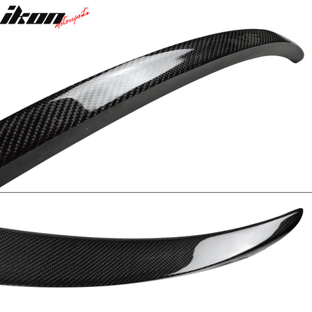 IKON MOTORSPORTS, Trunk Spoiler Compatible With 2014-2018 Mercedes Benz W117 CLA Class Sedan , Matte Carbon Fiber Factory Style Rear Spoiler Wing, 2015 2016 2017