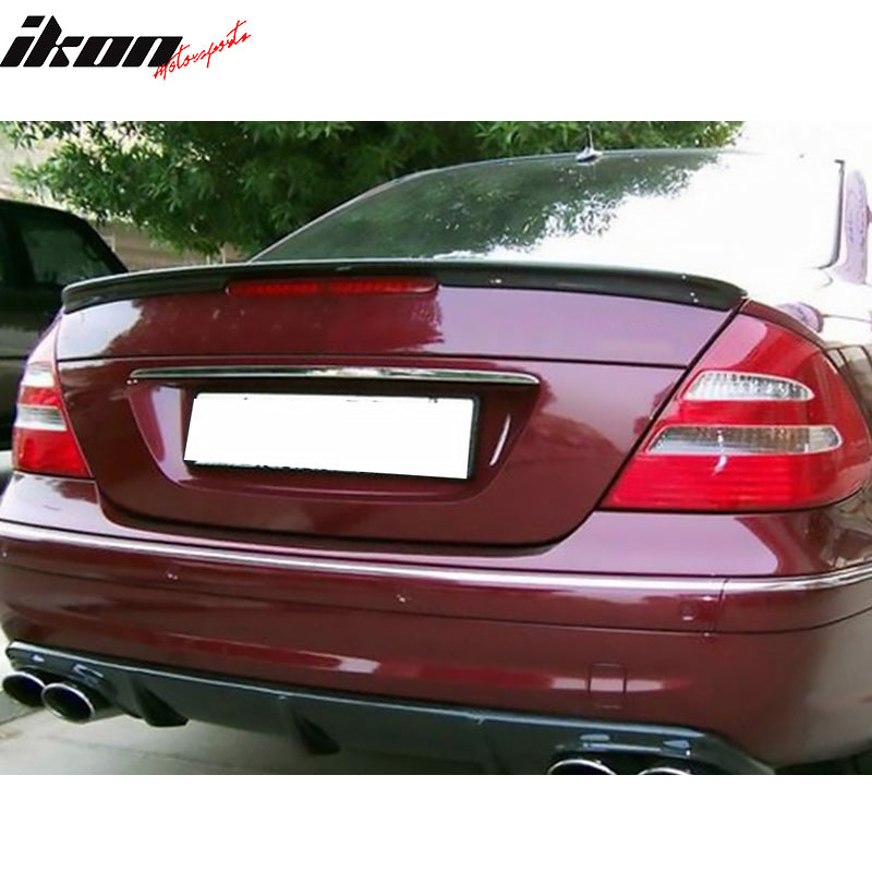 Pre-painted Trunk Spoiler Compatible With 2003-2009 Benz E-Class, AMG Style ABS Painted#744 775 Silver Metallic Rear Tail Lip Deck Boot Wing Other Color Available By IKON MOTORSPORTS, 2004 2005 2006