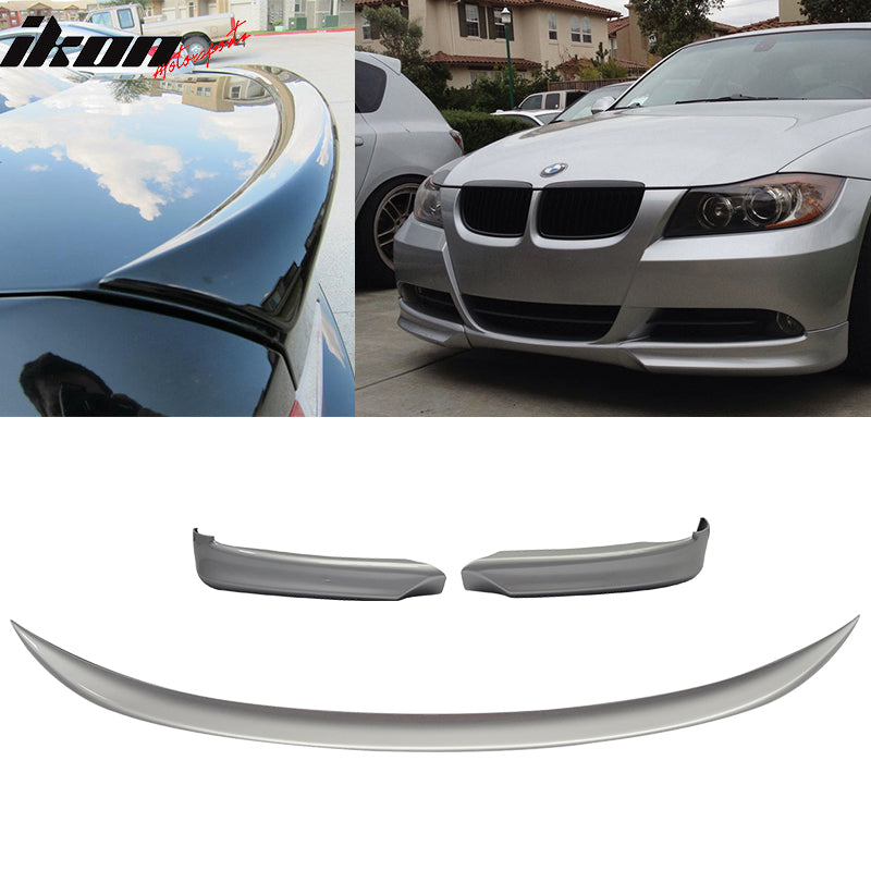 2006-2008 BMW E90 OE Style #354 Silver Trunk Spoiler & Front Splitter