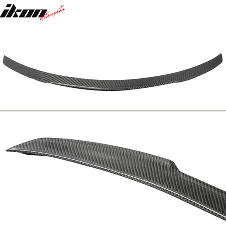 IKON MOTORSPORTS, Trunk Spoiler Compatible With 2015-2020 Mercedes-Benz W205 Sedan , Matte Carbon Fiber V Style Rear Spoiler Wing, 2016 2017 2018 2019