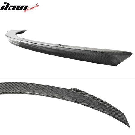 IKON MOTORSPORTS, Trunk Spoiler Compatible With 2015-2020 Mercedes-Benz W205 Sedan , Matte Carbon Fiber V Style Rear Spoiler Wing, 2016 2017 2018 2019