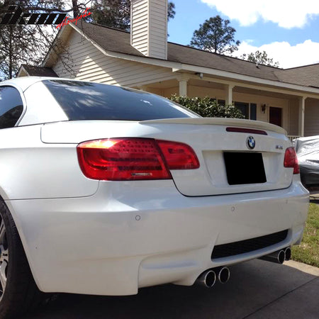 Compatible With 2007-2013 BMW 3 Series E93 2D Convertible M3 Carbon Fiber CF Sport BLK Trunk Spoiler