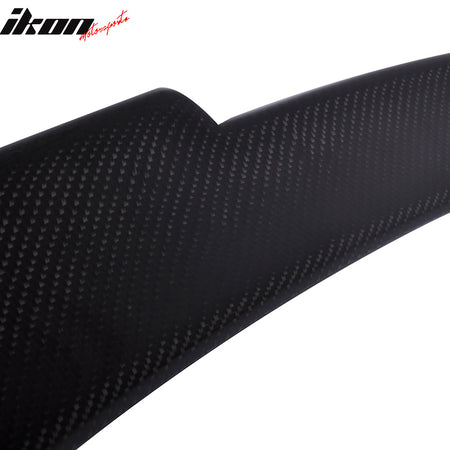 IKON MOTORSPORTS, Trunk Spoiler Compatible With 2008-2014 Mercedes Benz W204 C Class Sedan , Matte Carbon Fiber Ikon Style Rear Spoiler Wing, 2009 2010 2011 2012 2013