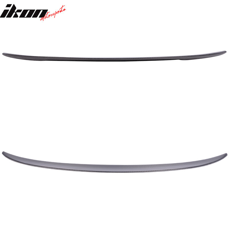 IKON MOTORSPORTS, Trunk Spoiler Compatible With 2014-2020 BMW 2-Series F11 Coupe , Matte Carbon Fiber P Style Rear Spoiler Wing, 2015 2016 2017 2018 2019