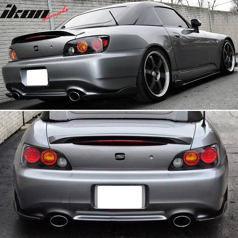 Pre-painted Trunk Spoiler Compatible With 2000-2009 Honda S2000, Factory Style ABS Painted Chicane Silver Metallic #NH745M Rear Tail Lip Deck Boot Wing Other Color Available By IKON MOTORSPORTS