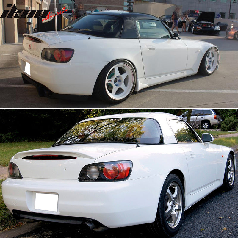 Pre-painted Trunk Spoiler Compatible With 2000-2009 Honda S2000, Factory Style ABS Painted Taffeta White #NH578 Rear Tail Lip Deck Boot Wing Other Color Available By IKON MOTORSPORTS