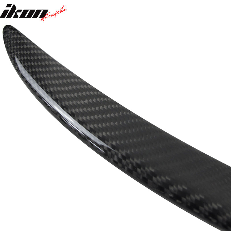 IKON MOTORSPORTS, Trunk Spoiler Compatible With 2014-2019 BMW 3-Series F80 Sedan , Matte Carbon Fiber M3 Style Rear Spoiler Wing, 2015 2016 2017 2018