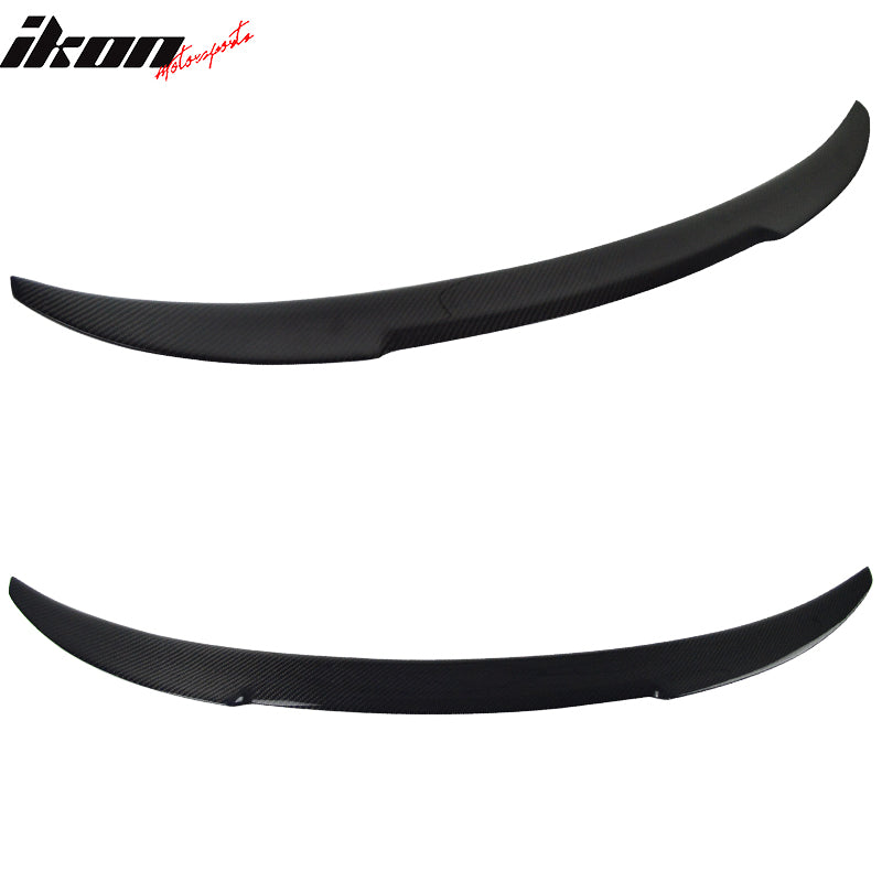 IKON MOTORSPORTS, Trunk Spoiler Compatible With 2012-2020 F30 Sedan BMW 3 Series F80 M3 , Matte Carbon Fiber M3 Style Rear Spoiler Wing, 2013 2014 2015 2016 2017 2018 2019