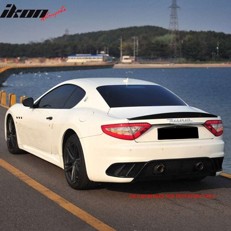 IKON MOTORSPORTS, Trunk Spoiler Compatible With 2008-2014 Maserati Gran Turismo Coupe, Matte Carbon Fiber IKON Style Rear Spoiler Wing, 2009 2010 2011 2012 2013