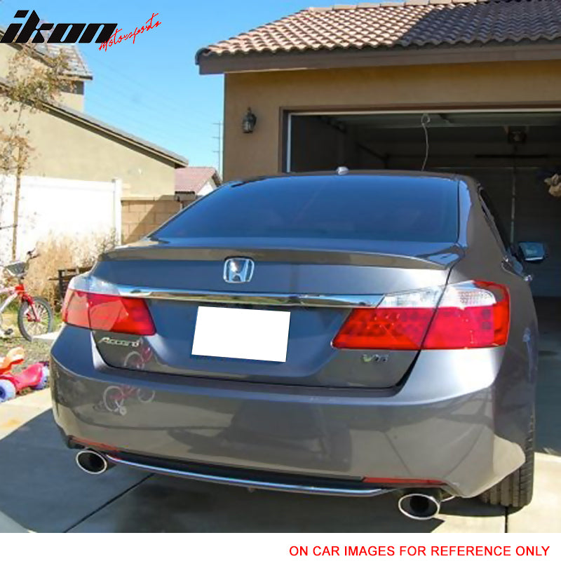 IKON MOTORSPORTS, Pre-painted Trunk Spoiler Compatible With 2013-2017 Honda Accord, #NH830M Lunar Silver Metallic Rear Wing Lip, 2014 2015 2016