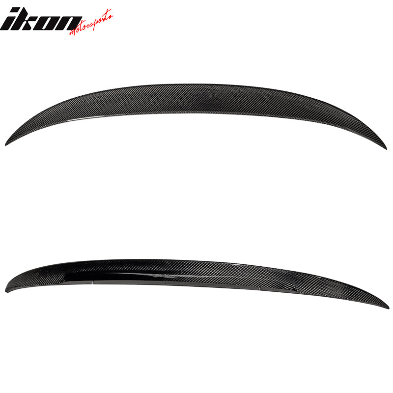 IKON MOTORSPORTS, Trunk Spoiler Compatible With 2005-2011 BMW 3-Series E90 Sedan , Matte Carbon Fiber Performance2 Style Rear Spoiler Wing, 2006 2007 2008 2009 2010